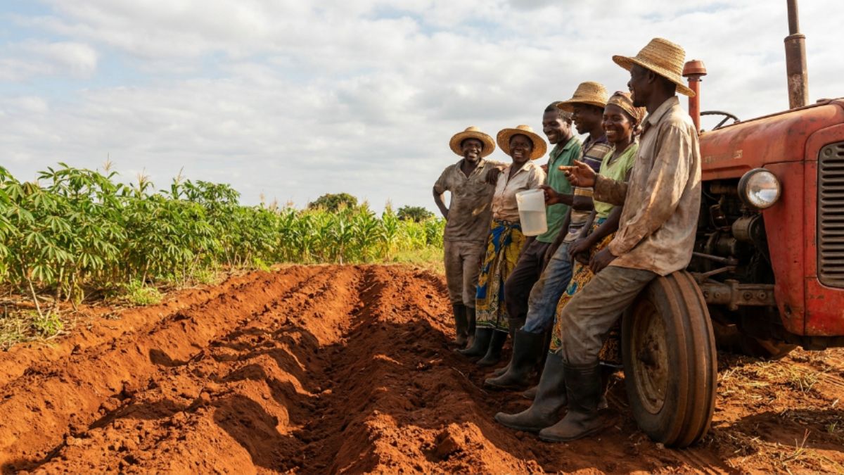 Associados de Produtores conversando em plena lavoura no campo