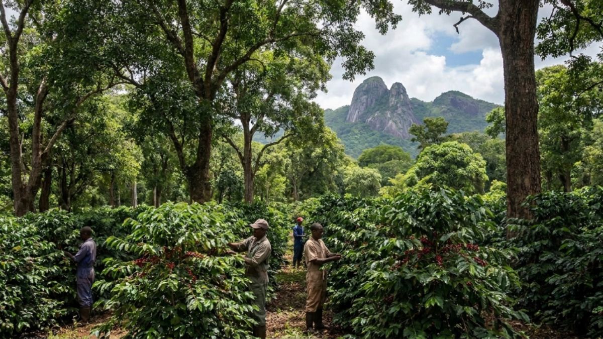 Caf&eacute; Gorongosa sistema agroflorestal Mo&ccedil;ambique