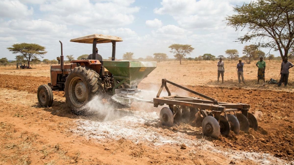 Aplica&ccedil;&atilde;o de calc&aacute;rio no solo passo a passo calagem com tractor