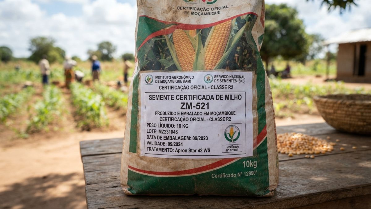 embalagem de sementes certificadas com r&oacute;tulo vis&iacute;vel