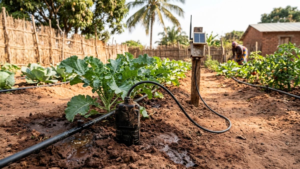 Sensor de humidade em canteiros