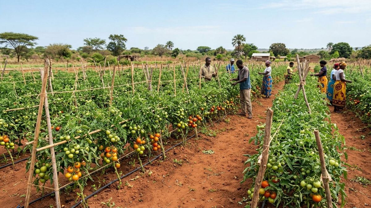 horta de tomate bem produtiva e demonstra a superacao e reducao do uso de ureia em excesso